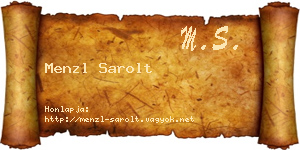 Menzl Sarolt névjegykártya